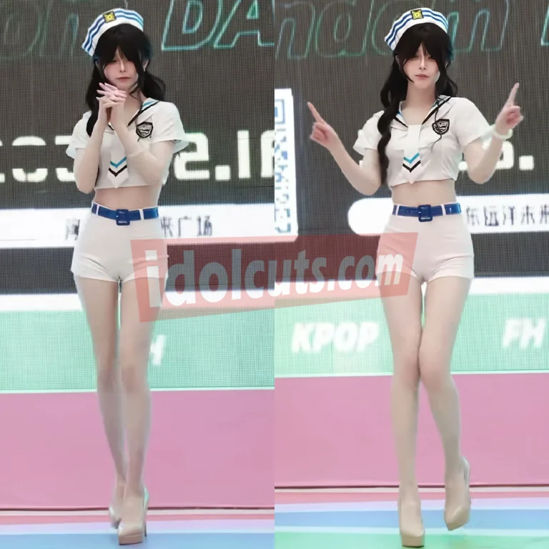 抖音Nuo 路演 T-ara So Crazy 舞蹈 水手服 紧身白短裤 骆驼趾 高清现场双视角截图