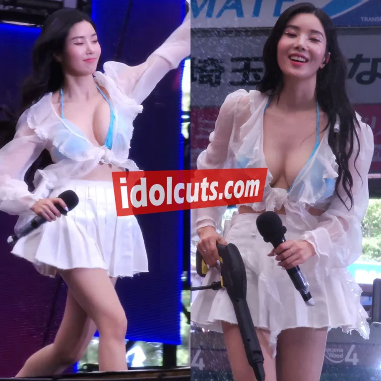 权恩妃 水弹舞台 白色薄纱 蓝色比基尼 湿身 爆乳 诱惑 拼图